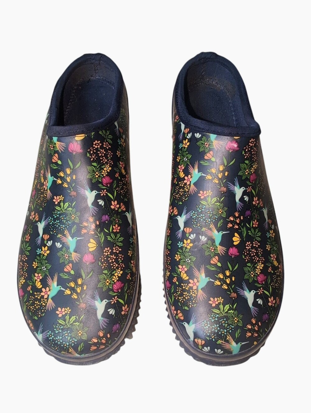 Western Chief HUMMINGBIRD Navy Rubber Clogs Garden Shoes Women's Size 10